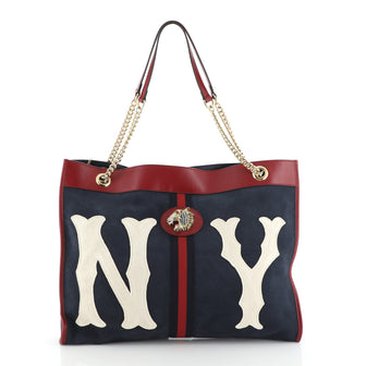 Gucci Rajah Chain Tote Suede with Applique Large