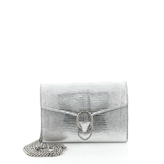 Gucci Dionysus Chain Wallet Lizard Embossed Leather Small
