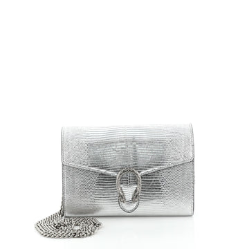 Gucci Dionysus Chain Wallet Lizard Embossed Leather Small