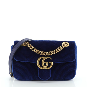 Gucci GG Marmont Flap Bag Matelasse Velvet Mini