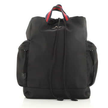 Gucci Animalier Web Drawstring Backpack Techno Canvas Large