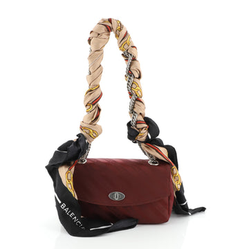 Balenciaga Lock Round Shoulder Bag Jacquard Medium