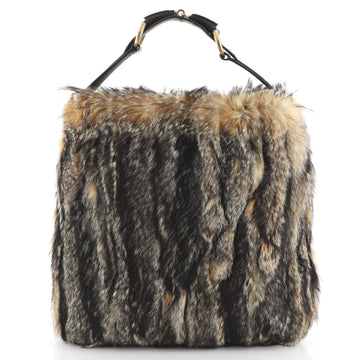 Gucci Horsebit Hobo Fur Large