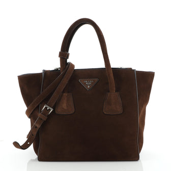 Prada Twin Pocket Tote Suede Small