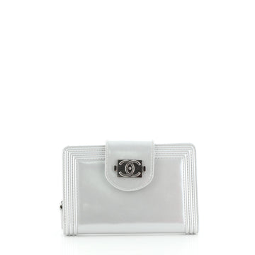 Chanel Compact Boy Wallet Glazed Iridescent Calfskin