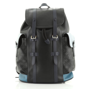 louis vuitton christopher epi backpack Louis Vuitton Christopher Backpack Epi Leather with Monogram Eclipse Canvas  PM Black 54441133