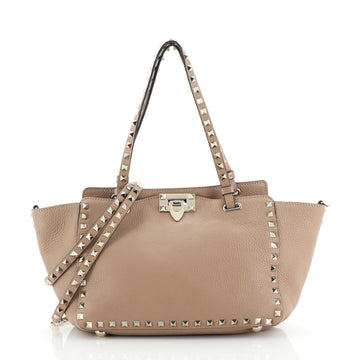 Valentino Rockstud Tote Pebbled Leather Small