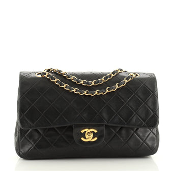 Chanel Vintage Classic Double Flap Bag Quilted Lambskin Medium