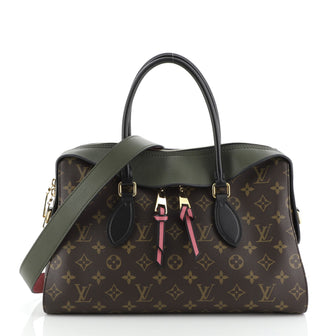 Louis Vuitton Tuileries Handbag Monogram Canvas with Leather