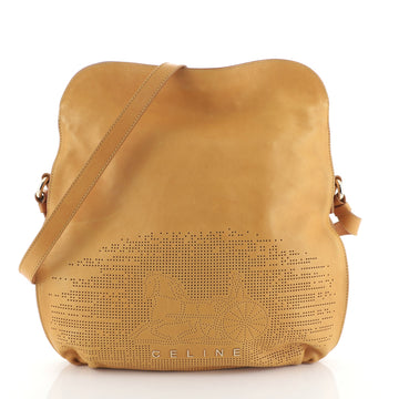Celine Vintage Carriage Messenger Bag Perforated Leather Large