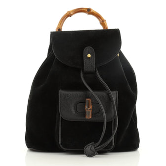Gucci Vintage Bamboo Backpack Suede Mini