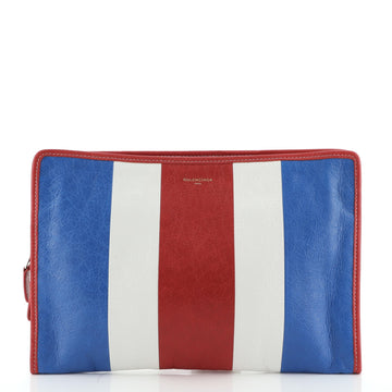 Balenciaga Bazar Pouch Striped Leather