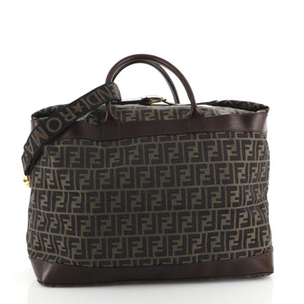 Fendi Vintage Belted Weekender Bag Zucca Canvas Large