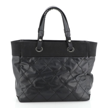 Chanel Biarritz Tote Quilted Coated Canvas Large