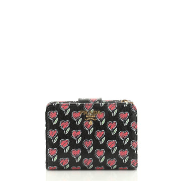 Prada Zip Around Wallet Printed Leather Compact