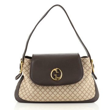 Gucci 1973 Satchel Diamante Canvas and Leather Medium
