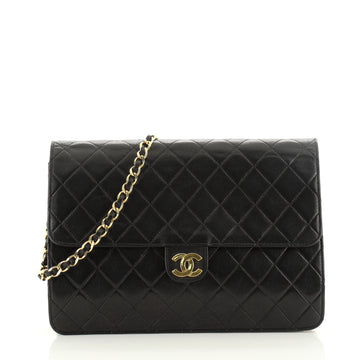 Chanel Vintage Clutch with Chain Quilted Leather Medium