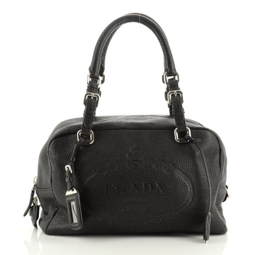 Prada Embossed Logo Bauletto Bag Vitello Daino Medium