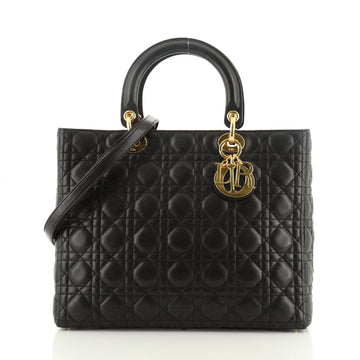 Christian Dior Vintage Lady Dior Bag Cannage Quilt Lambskin Large