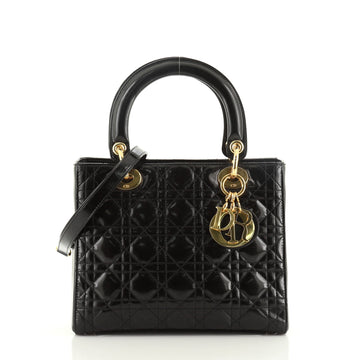 Christian Dior Vintage Lady Dior Bag Cannage Quilt Patent Medium