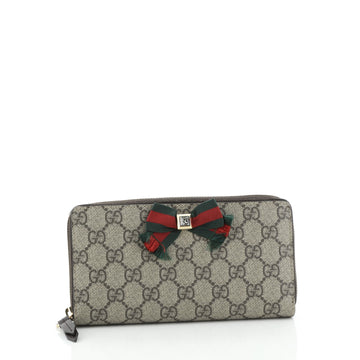 Gucci Bow Zip Around Wallet GG Coated Canvas