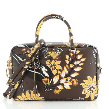 Prada Convertible Bauletto Bag Printed Saffiano Large