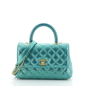 Chanel Coco Top Handle Bag Quilted Caviar Mini