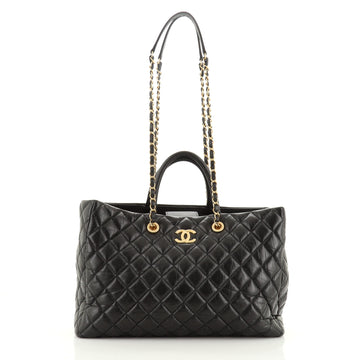 Chanel Coco Handle Shopping Tote Quilted Aged Calfskin Large