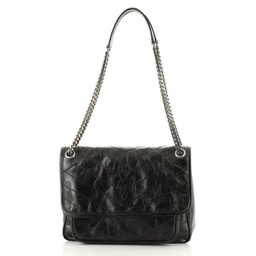 Saint Laurent Niki Chain Flap Bag Matelasse Chevron Leather Medium