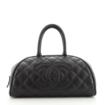 Chanel Timeless CC Bowler Bag Quilted Caviar Medium