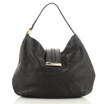 Gucci New Ladies Web Hobo Guccissima Leather Medium