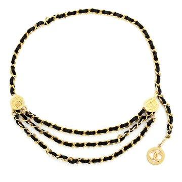 Chanel Vintage Multi-Chain Medallion Belt Metal and Leather