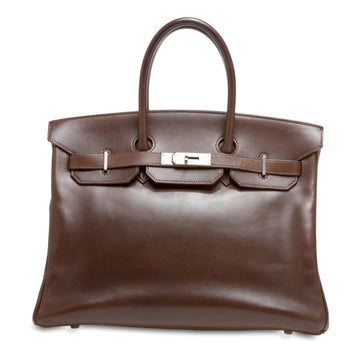 Hermes Birkin Box Calf Palladium Hardware 35