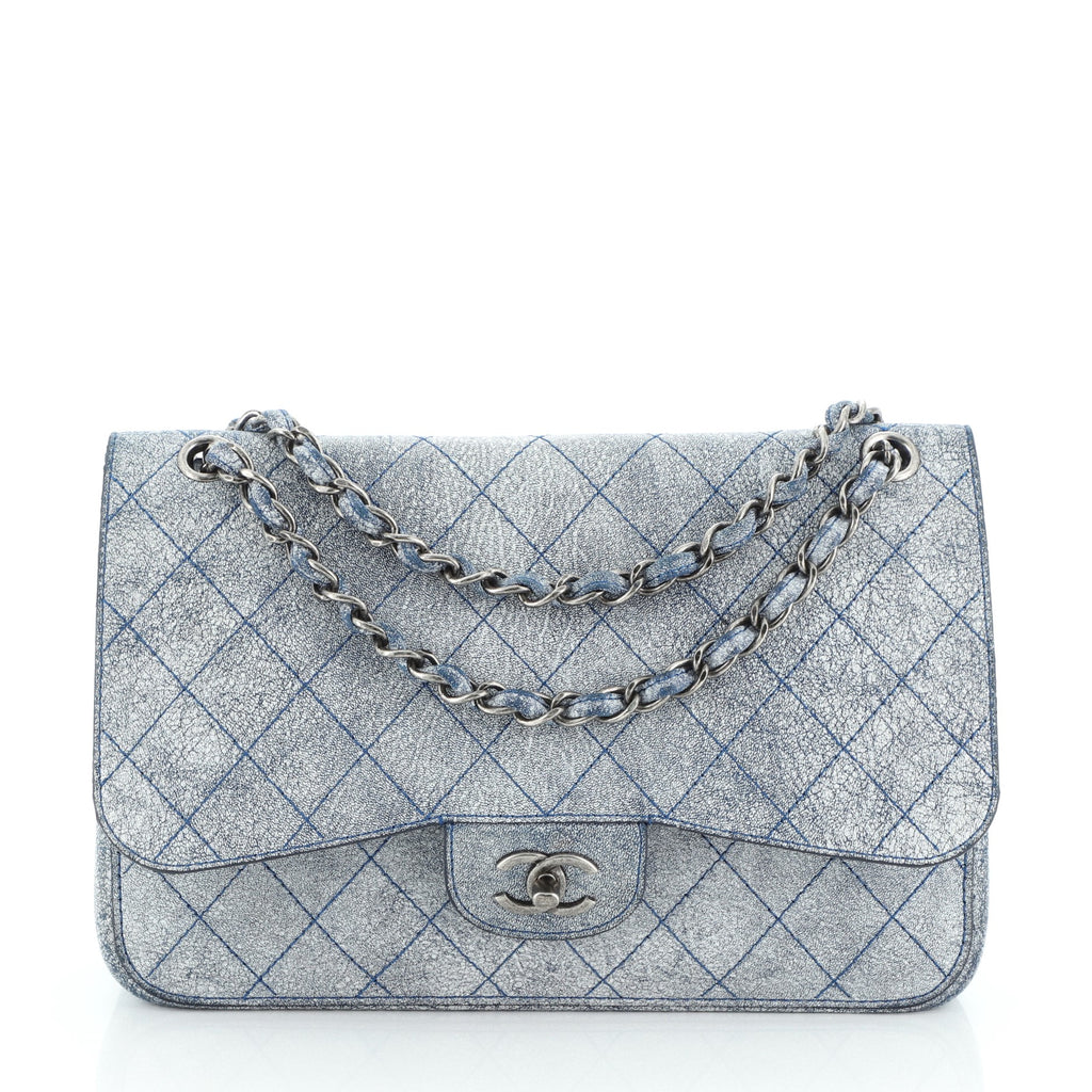 Chanel Chip Mini Flap Bag Gray Blue - CHANEL