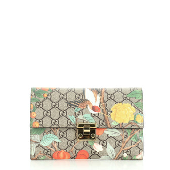Gucci Padlock Clutch Tian Print GG Coated Canvas