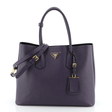 Prada Cuir Double Tote Saffiano Leather Small