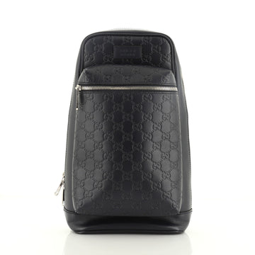 Gucci Signature Slim Crossbody Bag Guccissima Leather Small