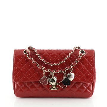 Chanel Valentine Hearts Flap Bag Quilted Patent Medium
