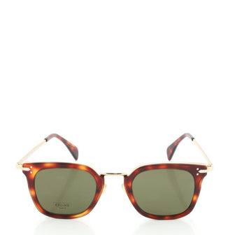 Celine Vic Square Sunglasses Tortoise Acetate and Leather