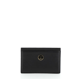 Chanel Vintage CC Button Card Holder Leather