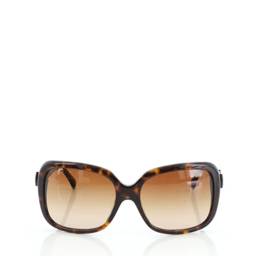 Chanel Ribbon Oversized Sunglasses Tortoise Acetate