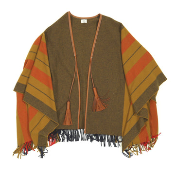 Hermes Fringe Poncho Rocabar Wool with Cashmere