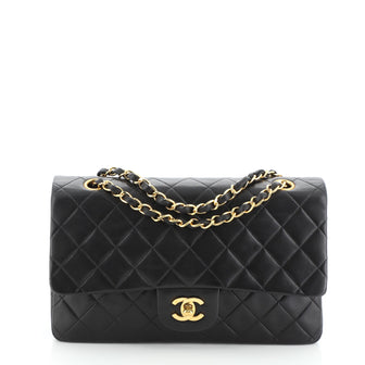 Chanel Vintage Classic Double Flap Bag Quilted Lambskin Medium
