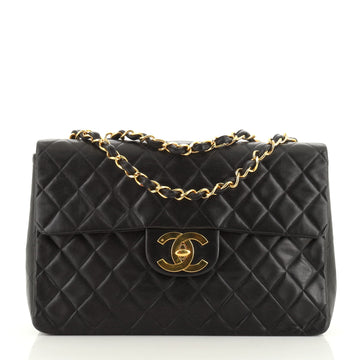 Chanel Vintage Classic Single Flap Bag Quilted Lambskin Maxi