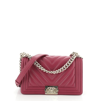 Chanel Boy Flap Bag Chevron Calfskin Old Medium