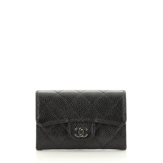 Chanel CC Classic Flap Coin Purse Quilted Caviar