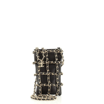 Chanel Phone Case Clutch with Chain Lambskin with Chain Detail