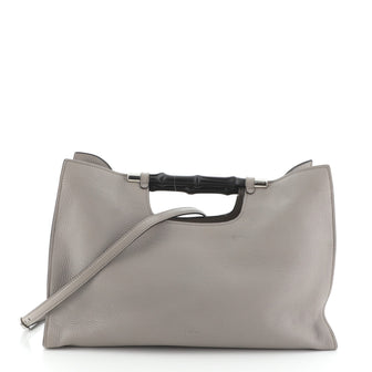 Gucci Bamboo Convertible Daily Tote Leather Wide