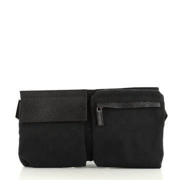 Gucci Vintage Double Belt Bag GG Canvas