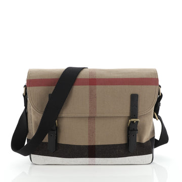 Burberry Baildon Messenger Bag House Check Canvas Medium